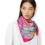 HERMES 2020 Plumes en Fete Twill Silk Scarf 90 x 90 cm