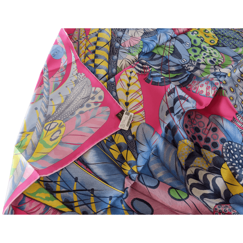 HERMES 2020 Plumes en Fete Twill Silk Scarf 90 x 90 cm, BNWTIB