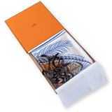 HERMES 2020 Plumes en Fete Twill Silk Scarf 90 x 90 cm