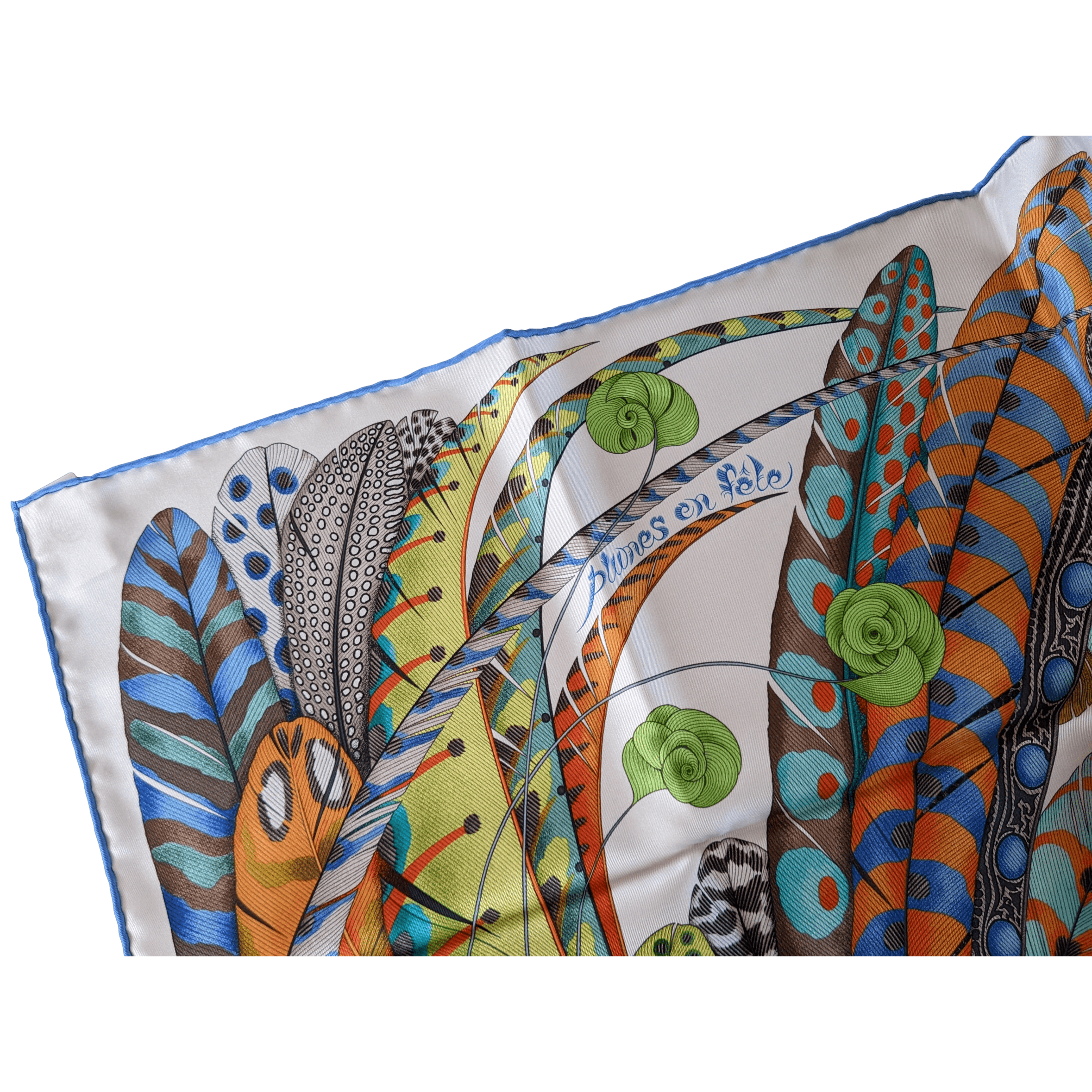 HERMES 2020 Plumes en Fete Twill Silk Scarf 90 x 90 cm