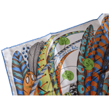 HERMES 2020 Plumes en Fete Twill Silk Scarf 90 x 90 cm