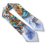 HERMES 2020 Plumes en Fete Twill Silk Scarf 90 x 90 cm