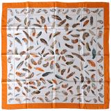 HERMES Plumes Special Issue pour la Maison Deyrolle Twill Silk Scarf 90 x 90 cm