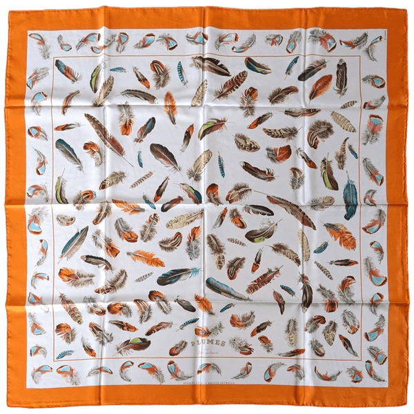 HERMES Plumes Special Issue pour la Maison Deyrolle Twill Silk Scarf 90 x 90 cm