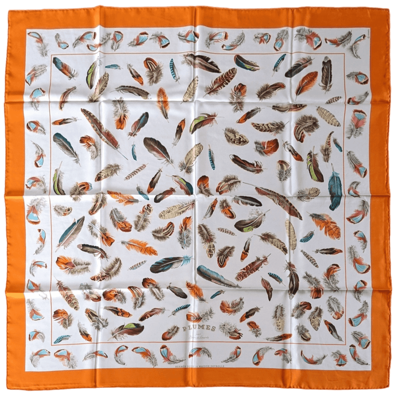 HERMES Plumes Special Issue pour la Maison Deyrolle Twill Silk Scarf 90 x 90 cm