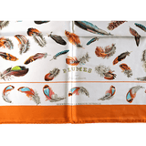 HERMES Plumes Special Issue pour la Maison Deyrolle Twill Silk Scarf 90 x 90 cm