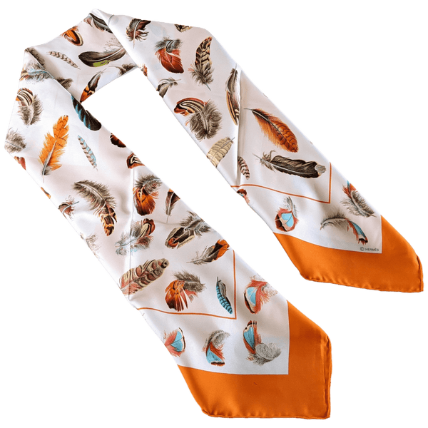 HERMES Plumes Special Issue pour la Maison Deyrolle Twill Silk Scarf 90 x 90 cm