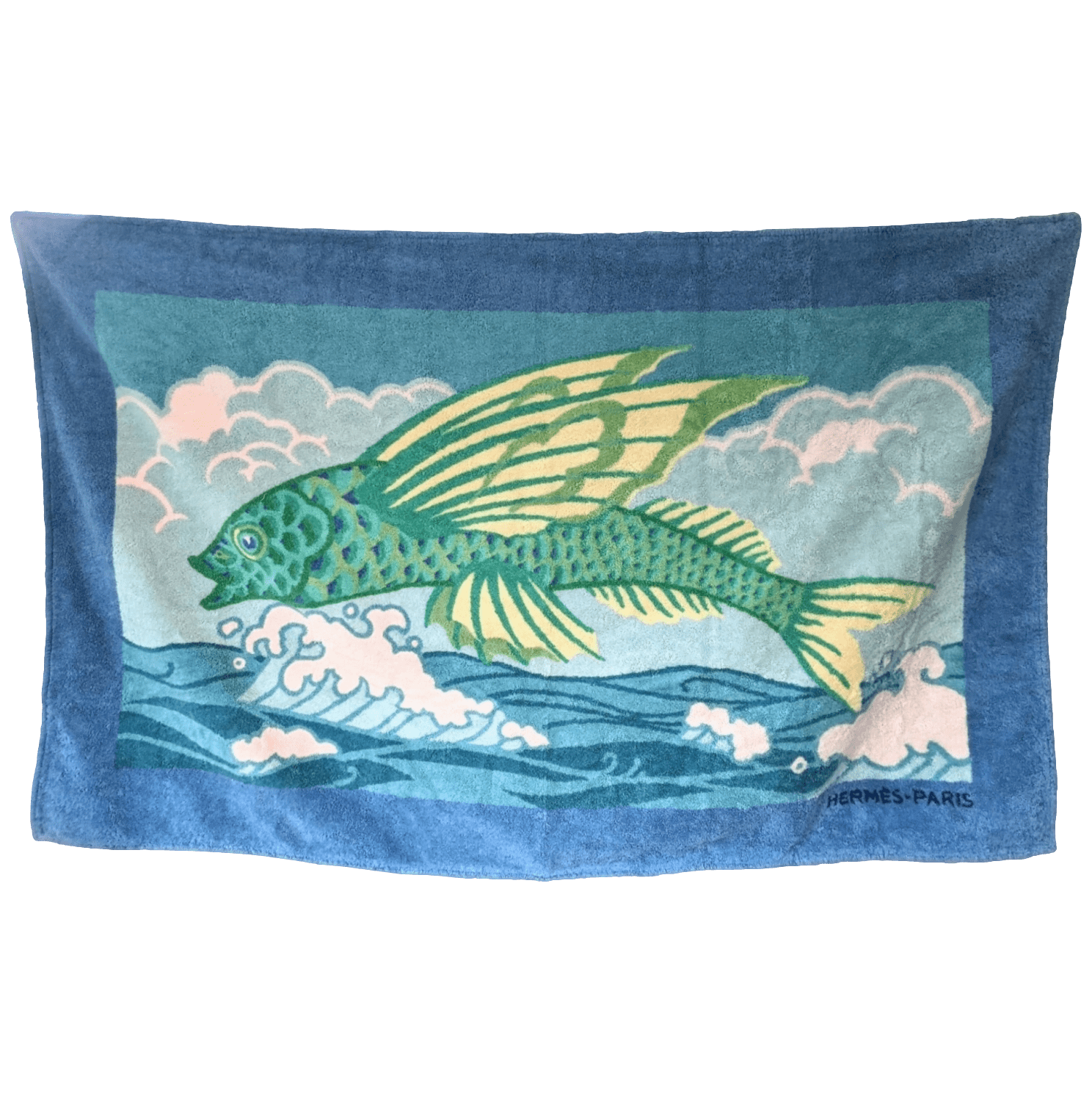 HERMES  Poissons volants Terry Beach Towel 90 x 150 cm