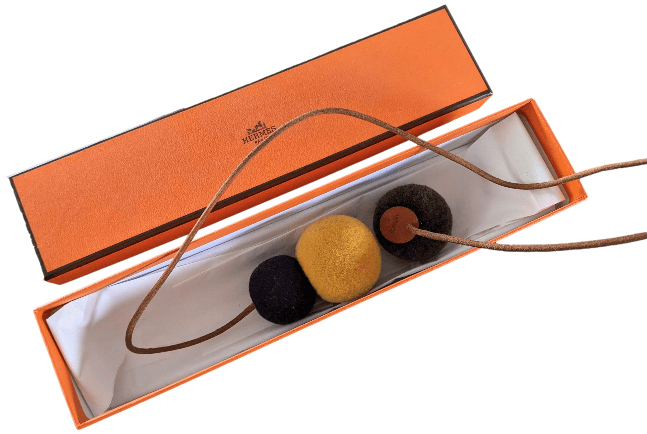 HERMES WOOL POMPONS Bag Charm in Box!