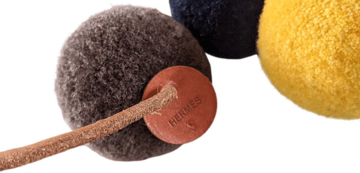 HERMES WOOL POMPONS Bag Charm in Box!
