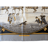 HERMES Presentation de Chevaux Twill Silk Scarf 90