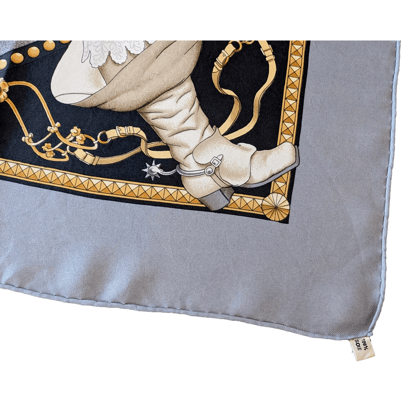 HERMES Presentation de Chevaux Twill Silk Scarf 90