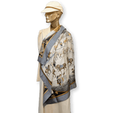 HERMES Presentation de Chevaux Twill Silk Scarf 90