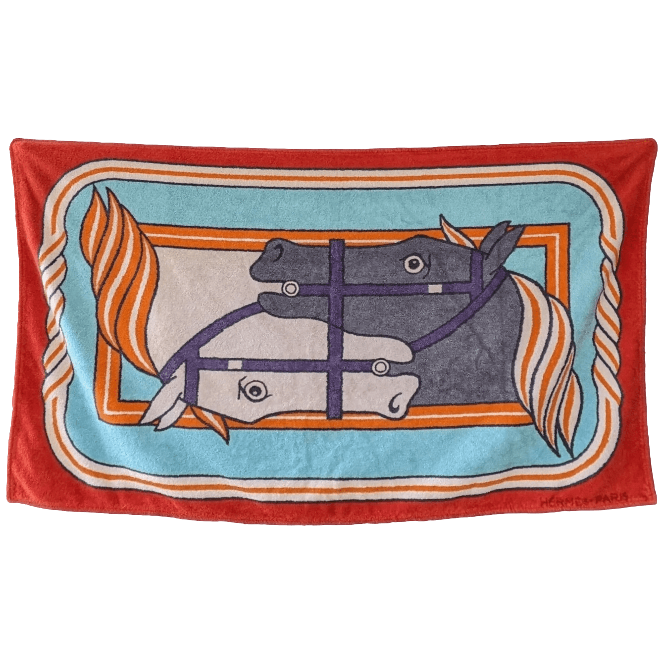 HERMES Quadrige Terry Beach Towel 90 x 150 cm