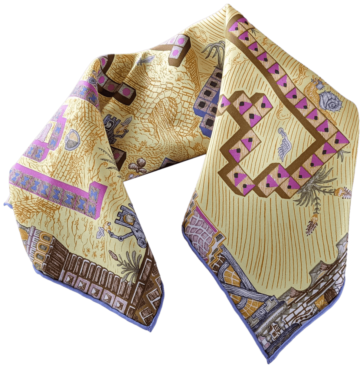 HERMES SUPER SILK QUEST DETAIL Twill Gavroche 45 x 45 cm,