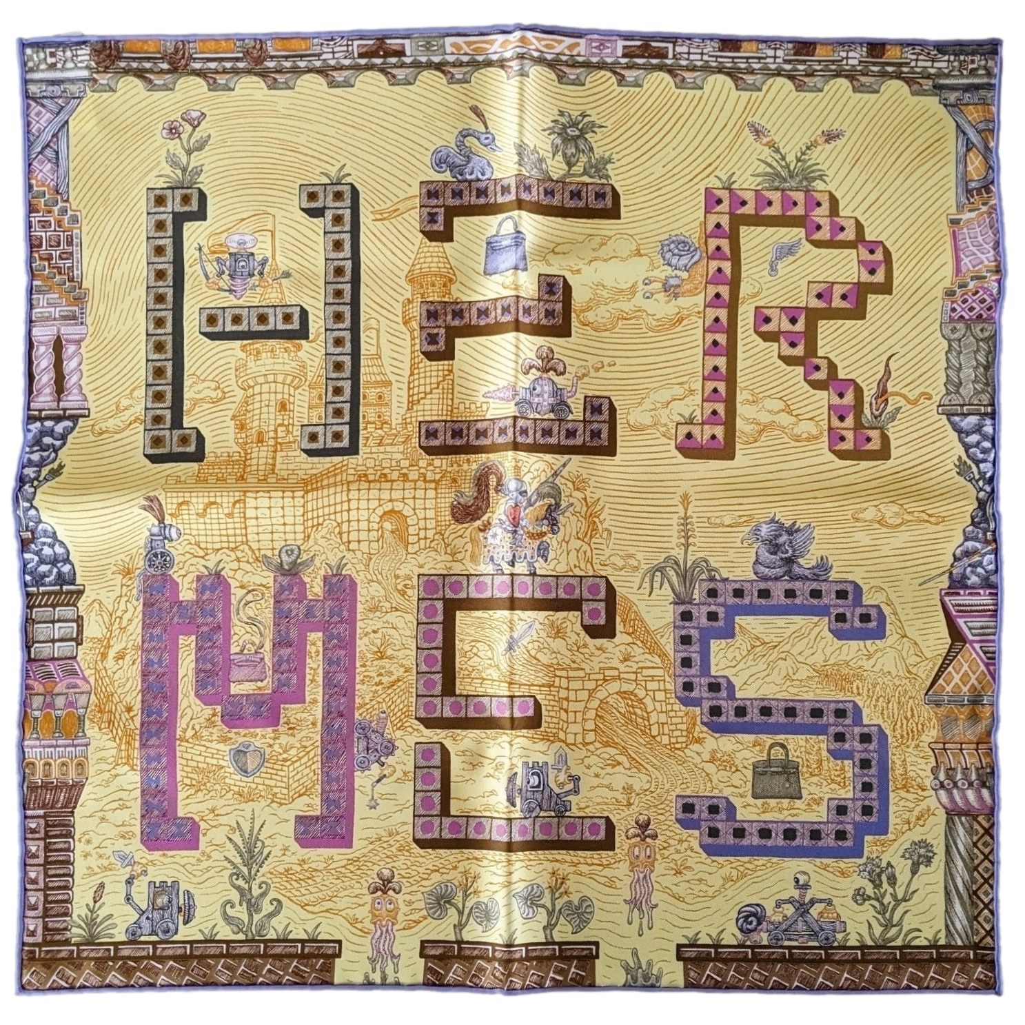 HERMES SUPER SILK QUEST DETAIL [D1023.2] Twill Gavroche 45 x 45 cm