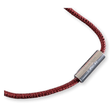 HERMES Red Lizard/Palladium "Curiosite" Necklace