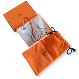 HERMES Red Lizard/Palladium "Curiosite" Necklace