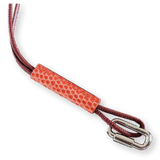 HERMES Red Lizard/Palladium "Curiosite" Necklace