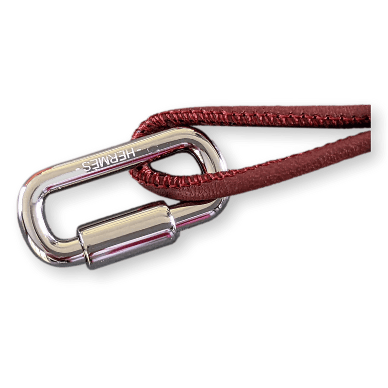 HERMES Red Lizard/Palladium "Curiosite" Necklace