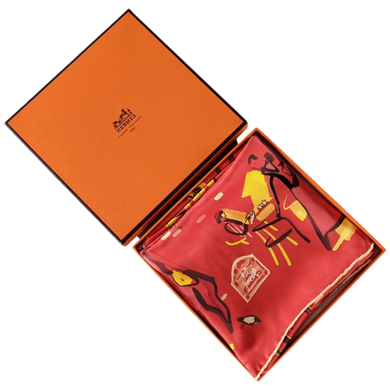 HERMES 2012 RENDEZ-VOUS RIVE GAUCHE Silk Scarf 70 x 70 cm