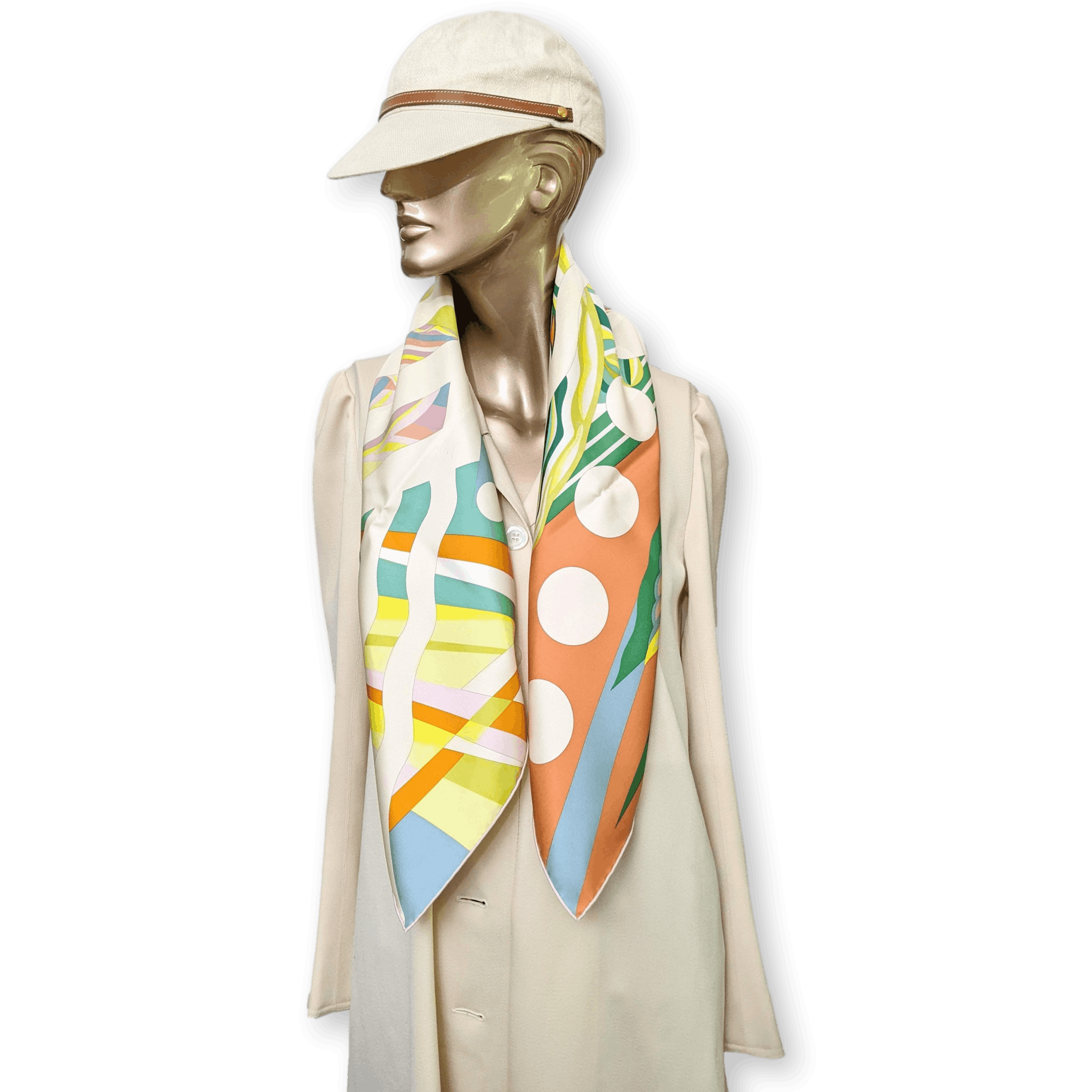HERMES Reve de Julia Silk Scarf 90