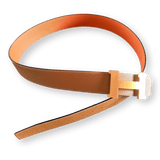 HERMES Reversible Epsom Leather Belt Strap 42 MM Orange Gold Size 100