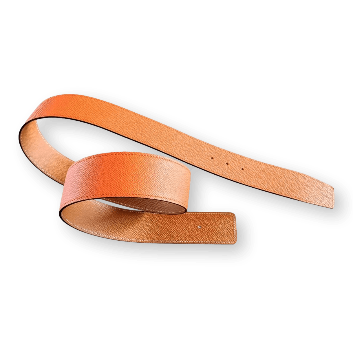 HERMES Reversible Epsom Leather Belt Strap 42 MM Orange Gold Size 100