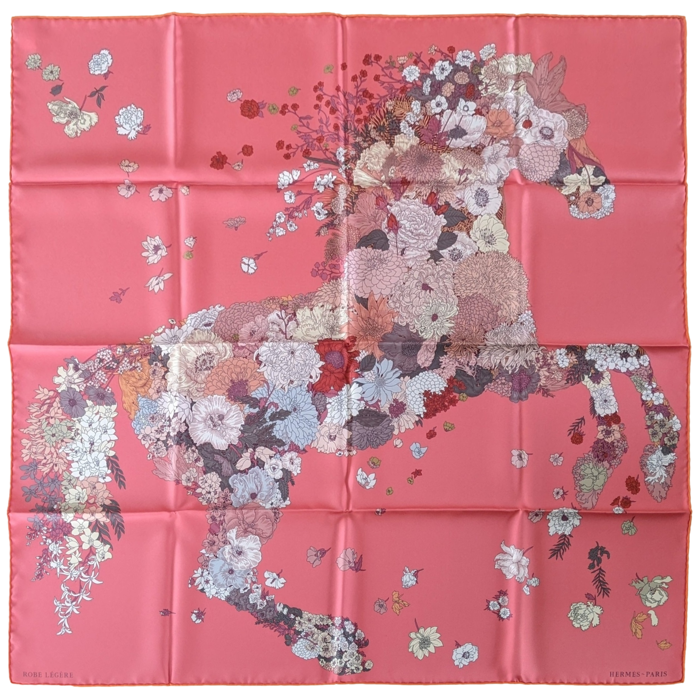 HERMES [JUTTA25] ROBE LEGERE Rose Twill Silk Carre 90 x 90 cm