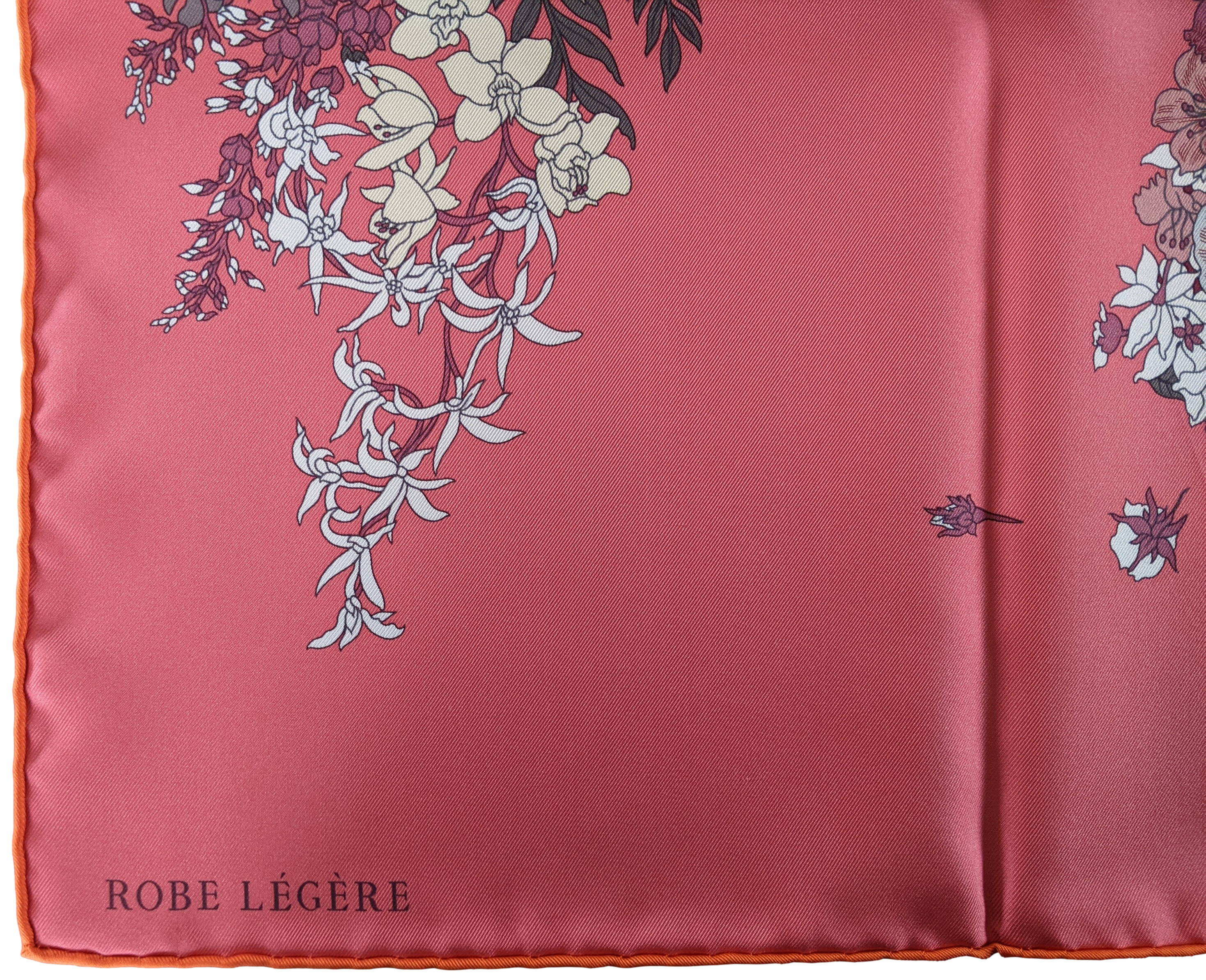 HERMES [JUTTA25] ROBE LEGERE Rose Twill Silk Carre 90 x 90 cm