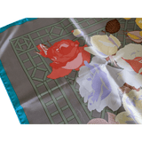 HERMES 1980s Roseraie by Christiane Vauzelles Twill Silk Scarf 90 x 90 cm