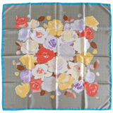 HERMES 1980s Roseraie by Christiane Vauzelles Twill Silk Scarf 90 x 90 cm