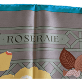 HERMES 1980s Roseraie by Christiane Vauzelles Twill Silk Scarf 90 x 90 cm