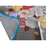 HERMES 1980s Roseraie by Christiane Vauzelles Twill Silk Scarf 90 x 90 cm