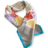 HERMES 1980s Roseraie by Christiane Vauzelles Twill Silk Scarf 90 x 90 cm