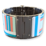 HERMES Sangles en ZigZag Plage Miami Enamel Charniere Bracelet Sz S
