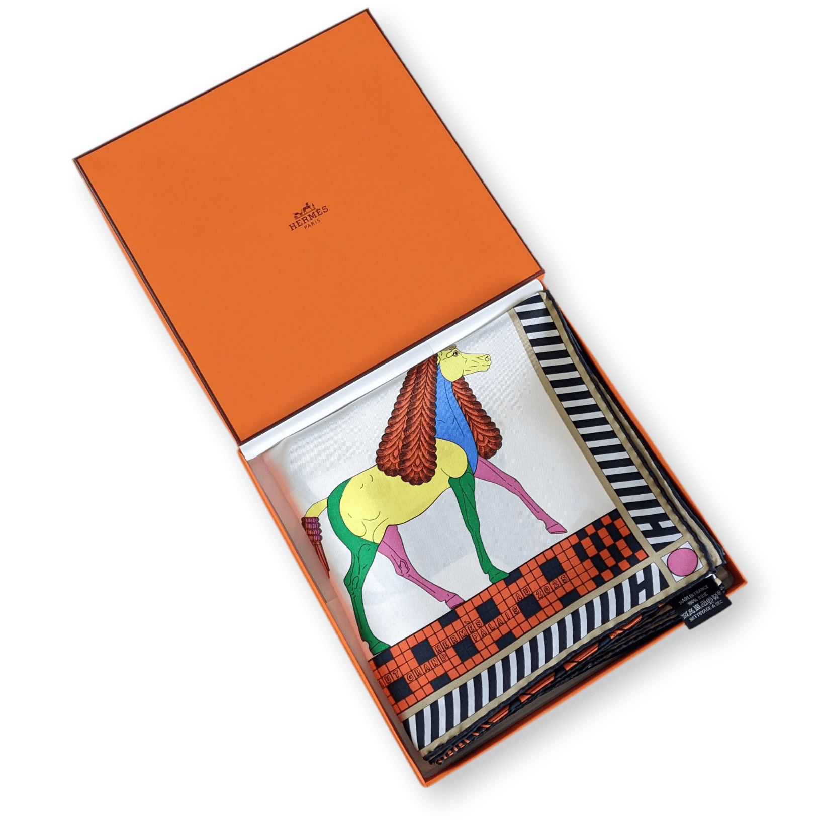 Hermes 2025 Special Issue Saut au Grand Palais Twill silk carre