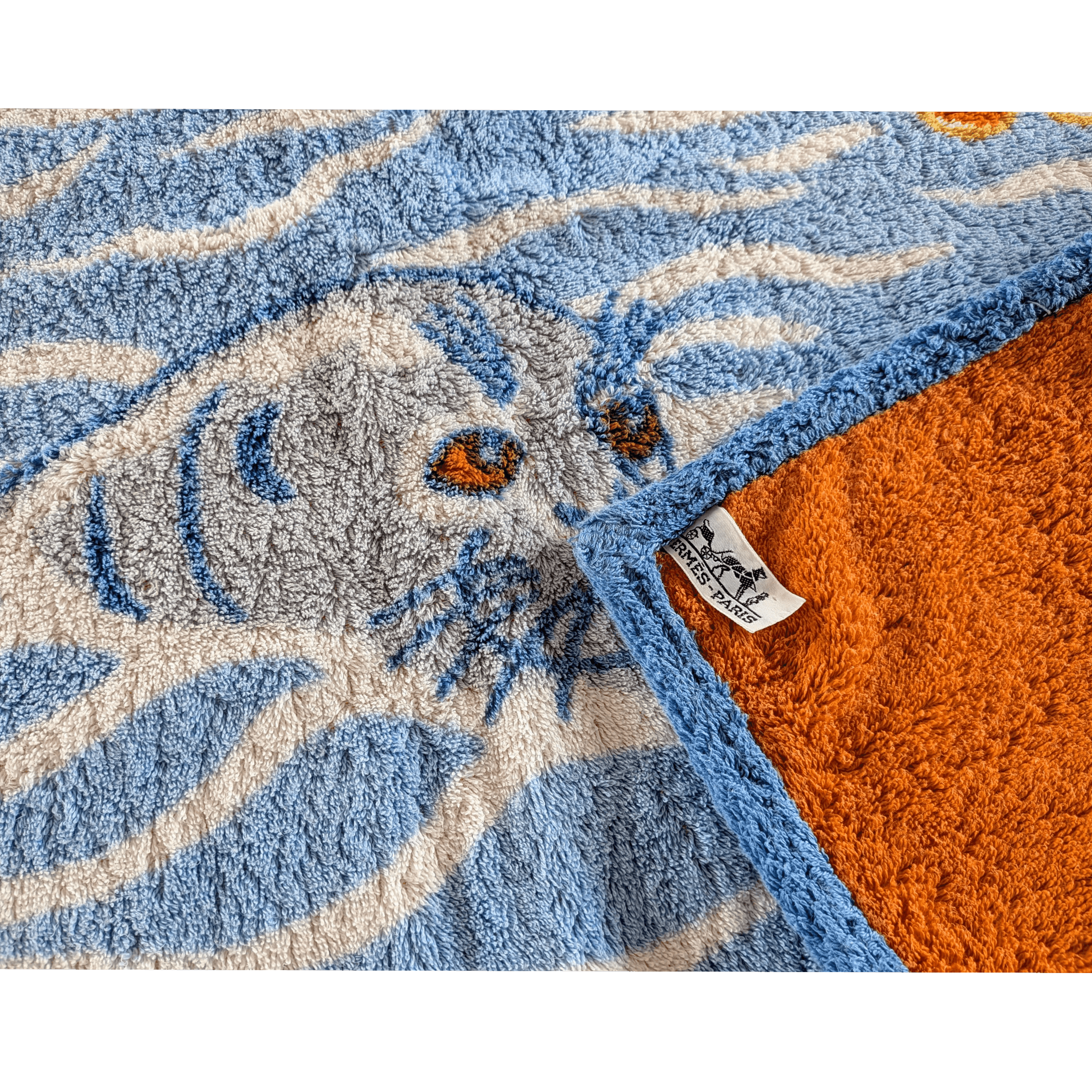 HERMES Seals Bath Mat Small Blue Orange 90 x 65 cm