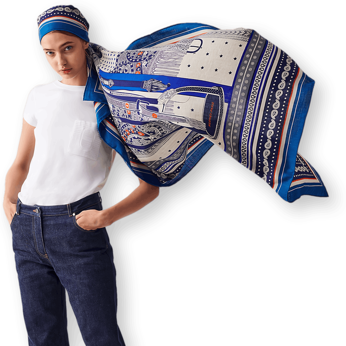 HERMES SELLE DE DIGNITAIRE Cashmere Shawl 140 x 140 cm