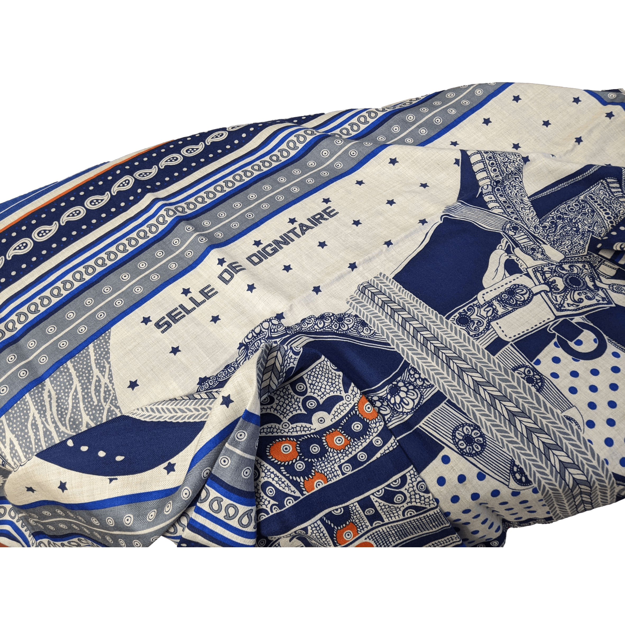 HERMES SELLE DE DIGNITAIRE Cashmere Shawl 140 x 140 cm