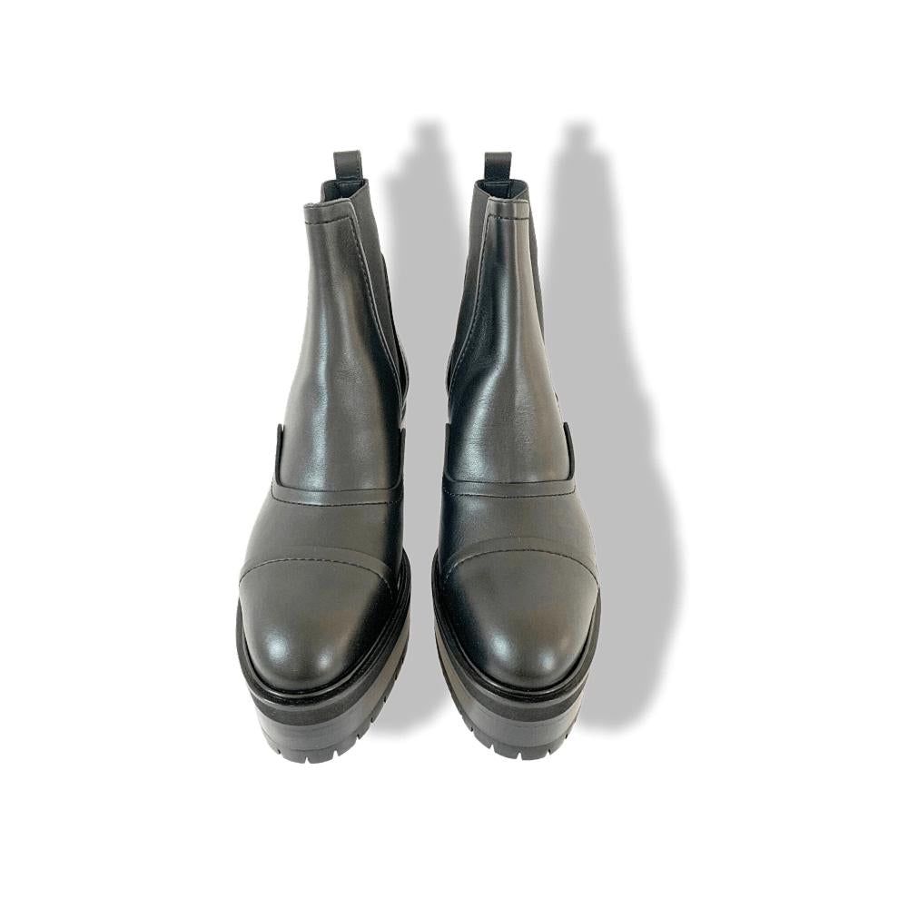 Hermes [SH07] Black Calfskin Leather PUNCHY BOTTINES VEAU Women Shoes, Sz 39, New with Dustbags in Box! - poupishop