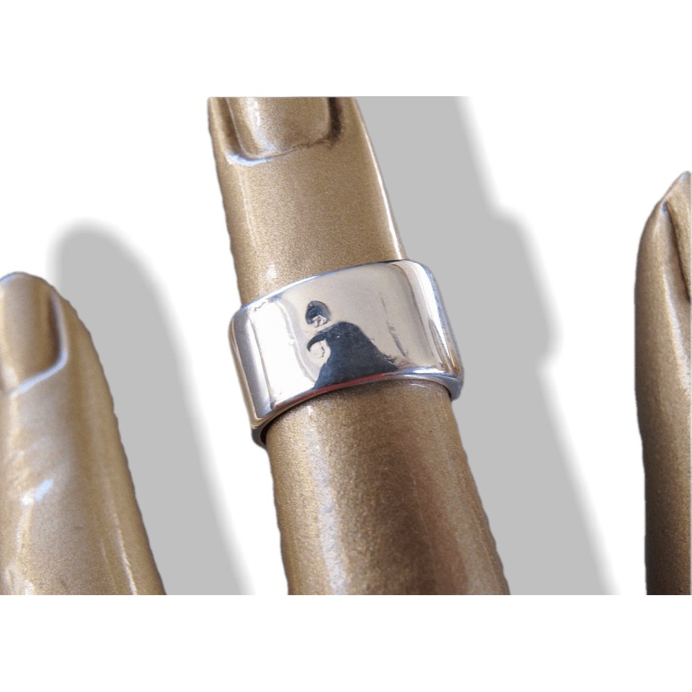 Hermes Shiny Sterling Silver 925 and Moon Stone Ring Size 50-51, Box! - poupishop