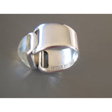 Hermes Shiny Sterling Silver 925 and Moon Stone Ring Size 50-51, Box! - poupishop