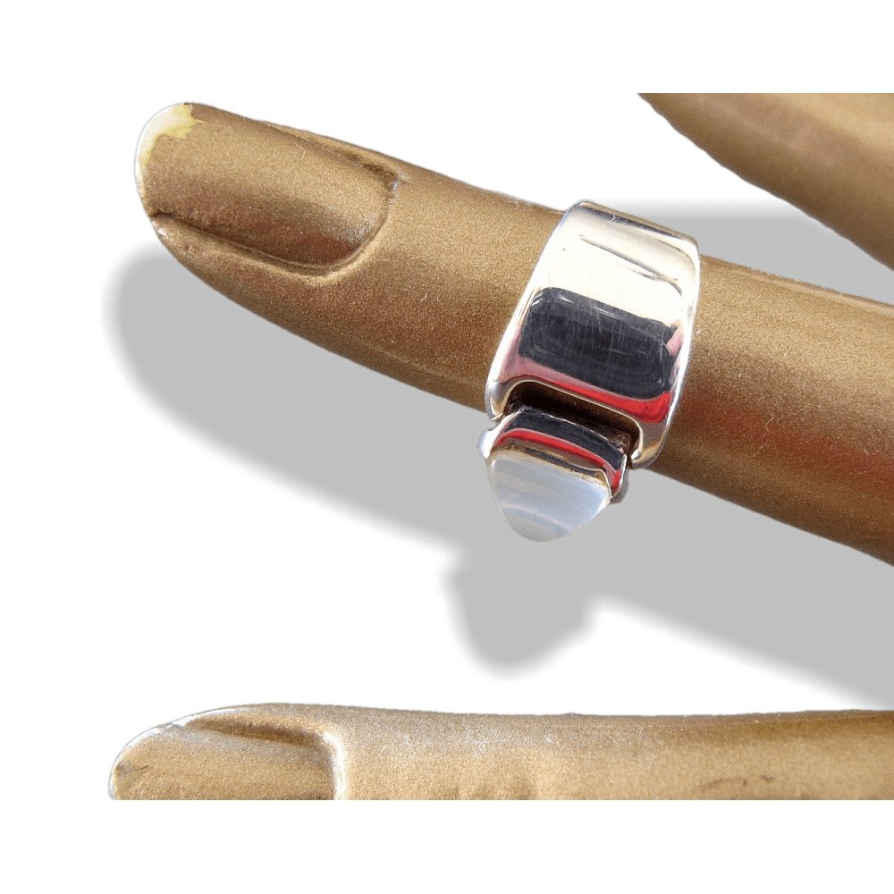 Hermes Shiny Sterling Silver 925 and Moon Stone Ring Size 50-51, Box! - poupishop