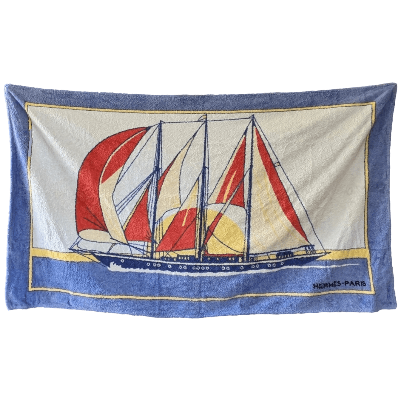 HERMES Ship Beach Towel 90 x 150