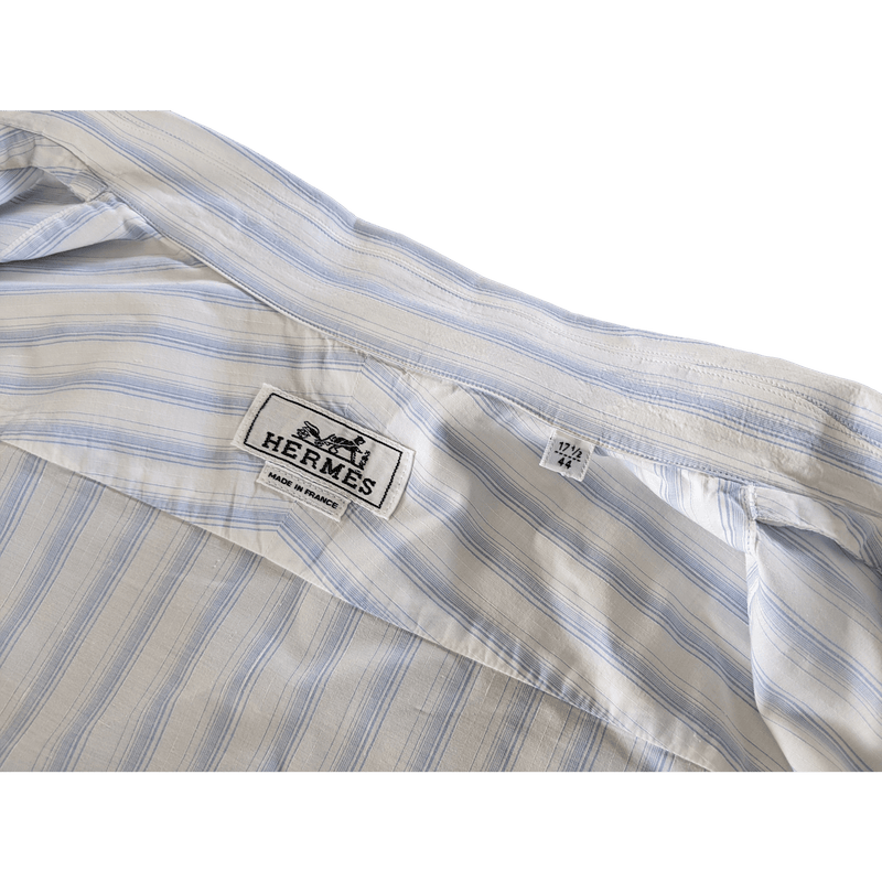 hermes men's dress shirt Hermes Shirt Mens Striped Career Dress Designer Luxury Formal Size 41 16