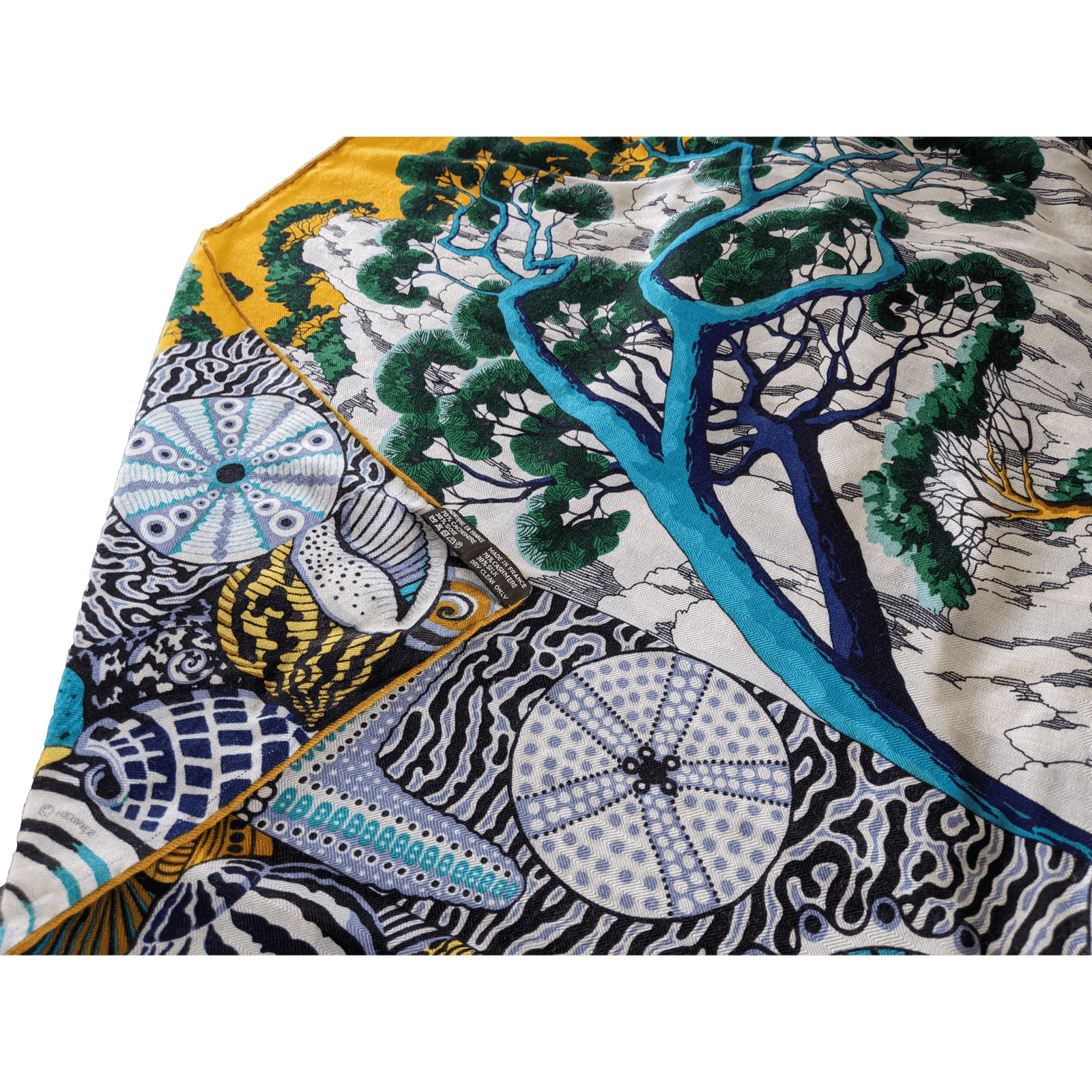 HERMES 2016 Sieste au Paradis by Aline Honore Cashmere 70% Shawl