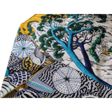 HERMES 2016 Sieste au Paradis by Aline Honore Cashmere 70% Shawl 140 x 140 cm