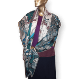 HERMES 2016 Sieste au Paradis by Aline Honore Cashmere Shawl 140 x 140 cm