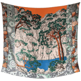 HERMES 2016 Sieste au Paradis by Aline Honore Cashmere Shawl 140 x 140 cm